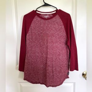 Express Raglan Baseball Long-Sleeve Shirt, Medium